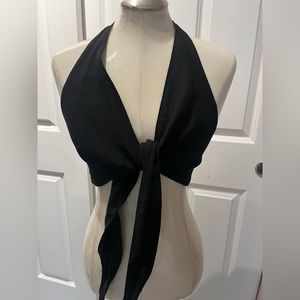 NWT Zara Black Linen Halter Medium
